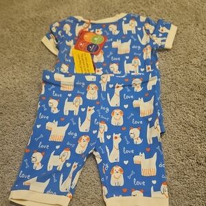 Blue Dog Print Baby Pajama Set New Bamboo